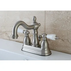 Kingston Brass Heritage 3-Hole 4-Inch Centerset Bathroom Faucet