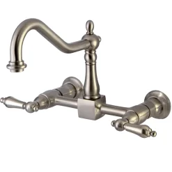 Kingston Brass Heritage 8-Inch Wall Mount Kitchen Faucet