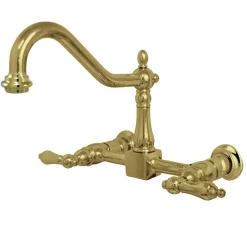 Kingston Brass Heritage 8-Inch Wall Mount Kitchen Faucet