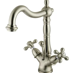 Kingston Brass Heritage 4-Inch Centerset Bathroom Faucet with Pop-Up Drain
