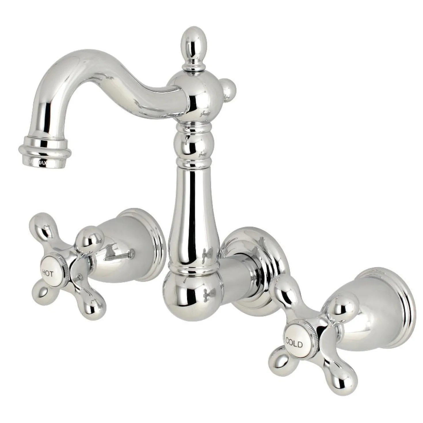 Kingston Brass Heritage 8-Inch Center Wall Mount Bathroom Faucet