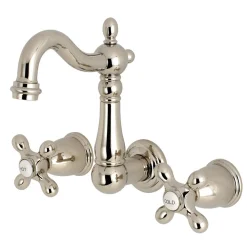 Kingston Brass Heritage 8-Inch Center Wall Mount Bathroom Faucet
