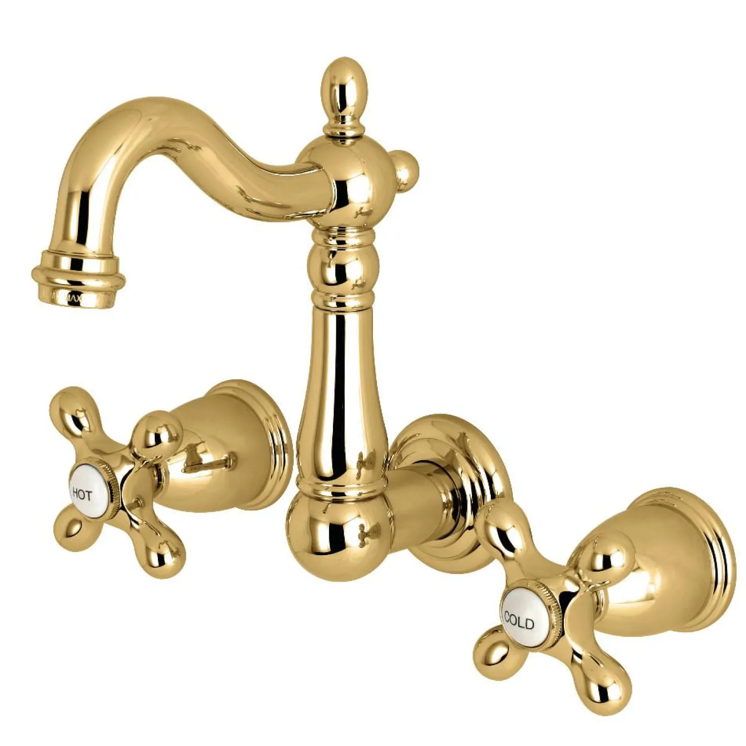 Kingston Brass Heritage 8-Inch Center Wall Mount Bathroom Faucet