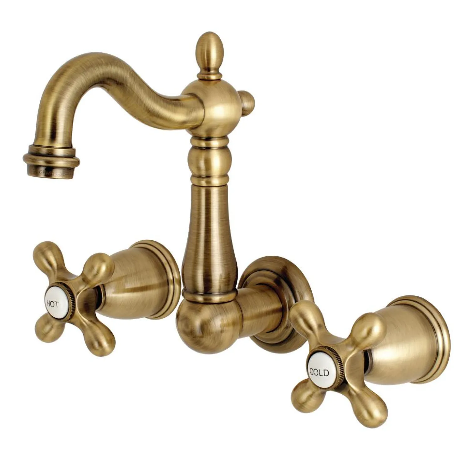 Kingston Brass Heritage 8-Inch Center Wall Mount Bathroom Faucet