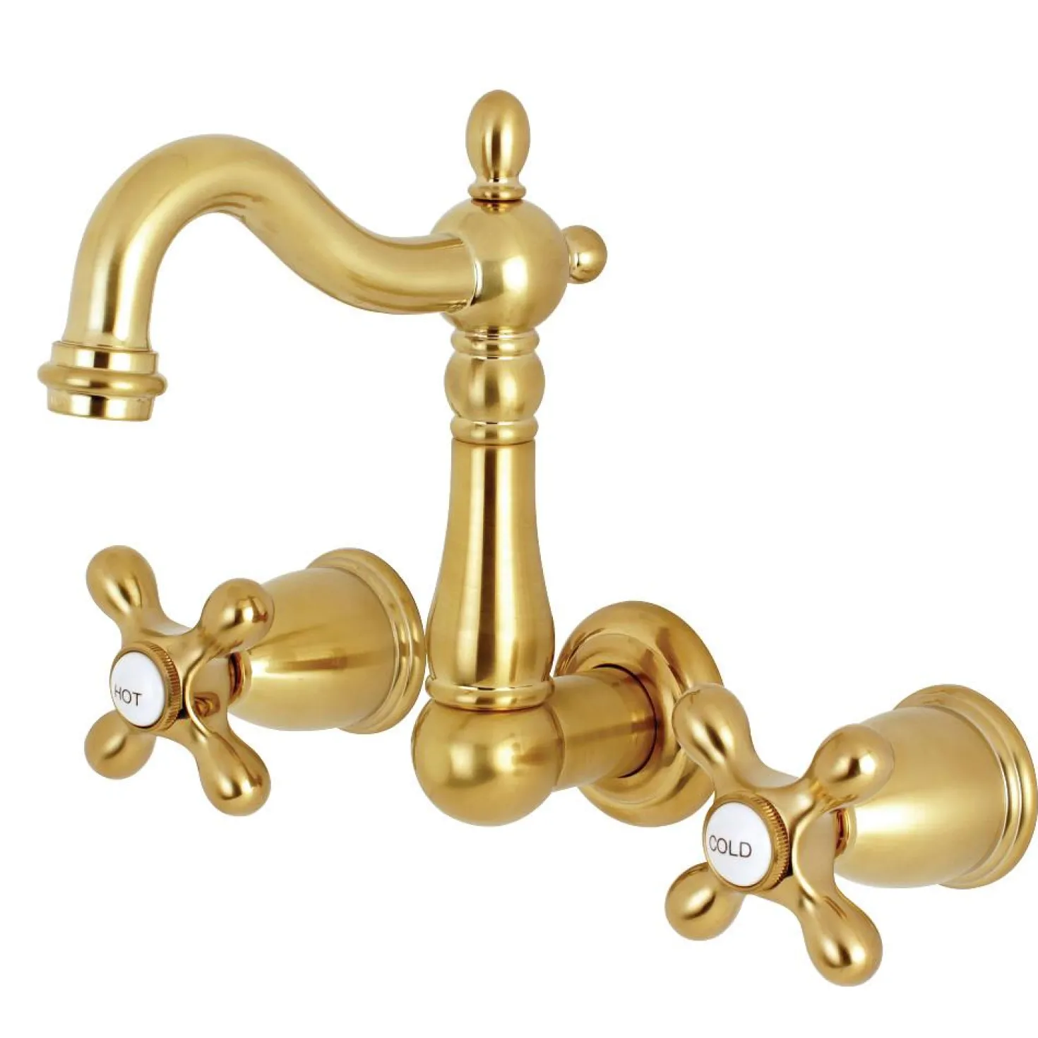 Kingston Brass Heritage 8-Inch Center Wall Mount Bathroom Faucet