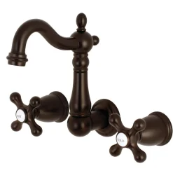 Kingston Brass Heritage 8-Inch Center Wall Mount Bathroom Faucet