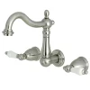 Kingston Brass Heritage 8-Inch Center Wall Mount 3-Hole Bathroom Faucet