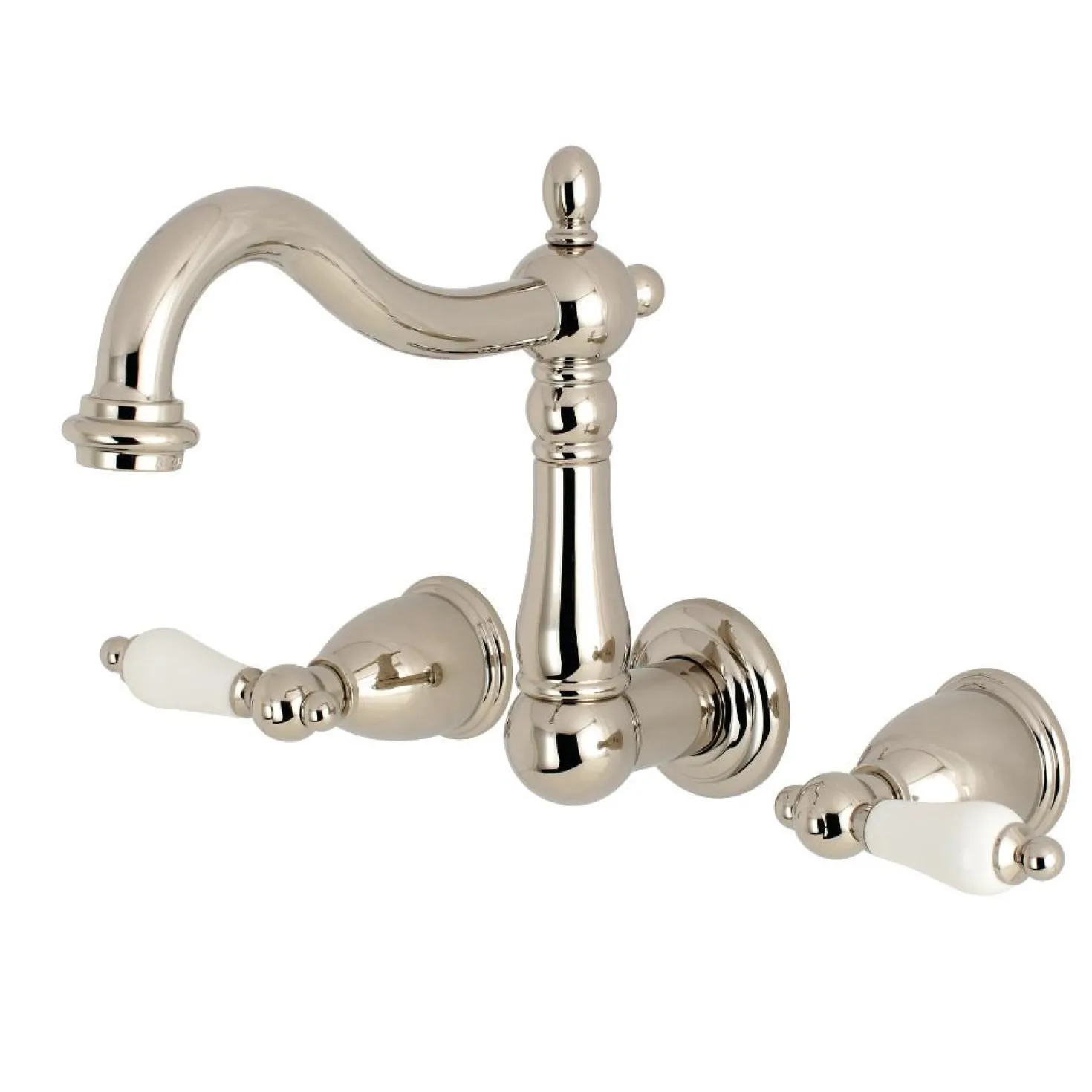 Kingston Brass Heritage 8-Inch Center Wall Mount 3-Hole Bathroom Faucet