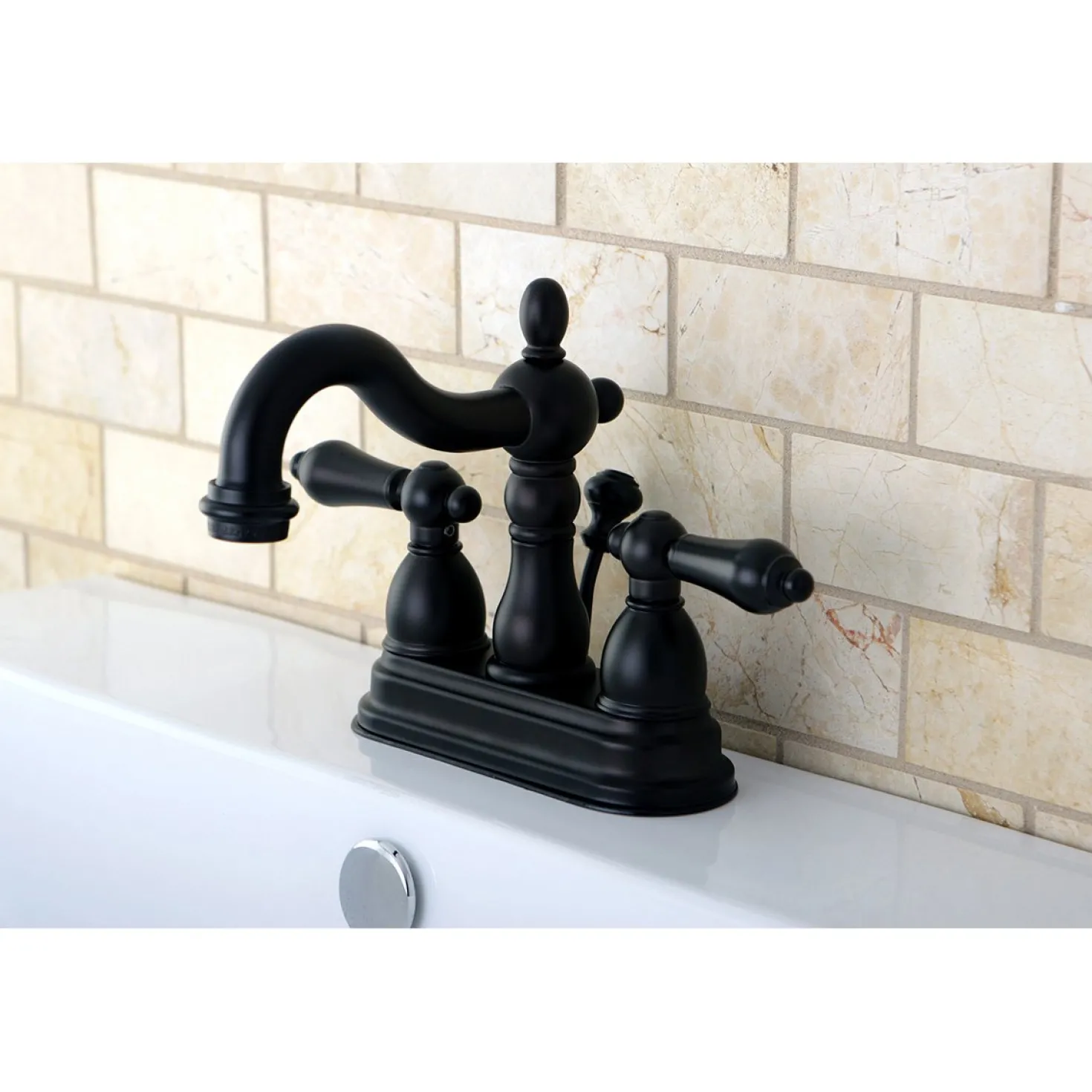 Kingston Brass Heritage 4-Inch Centerset 3-Hole Bathroom Faucet
