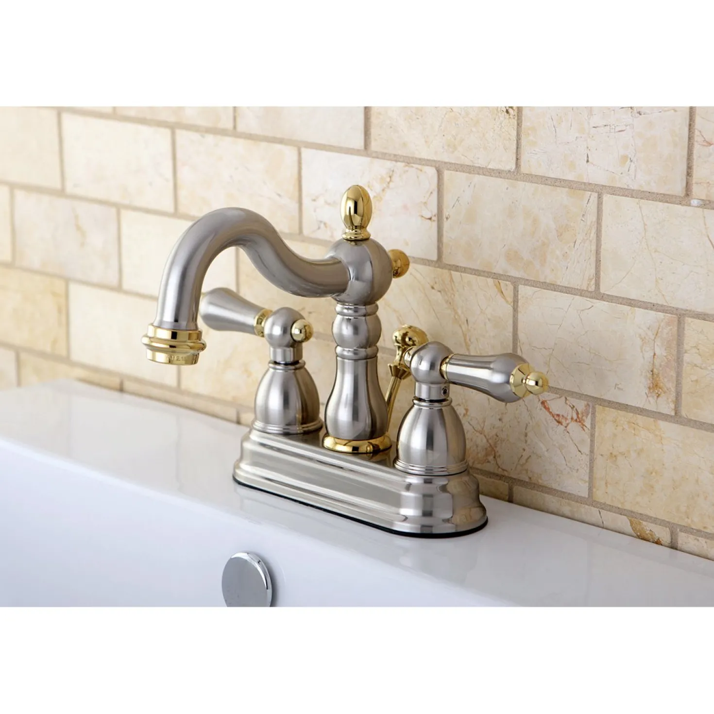Kingston Brass Heritage 4-Inch Centerset 3-Hole Bathroom Faucet