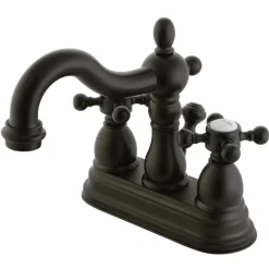 Kingston Brass Heritage 4-Inch Centerset Deck Mount Bathroom Faucet