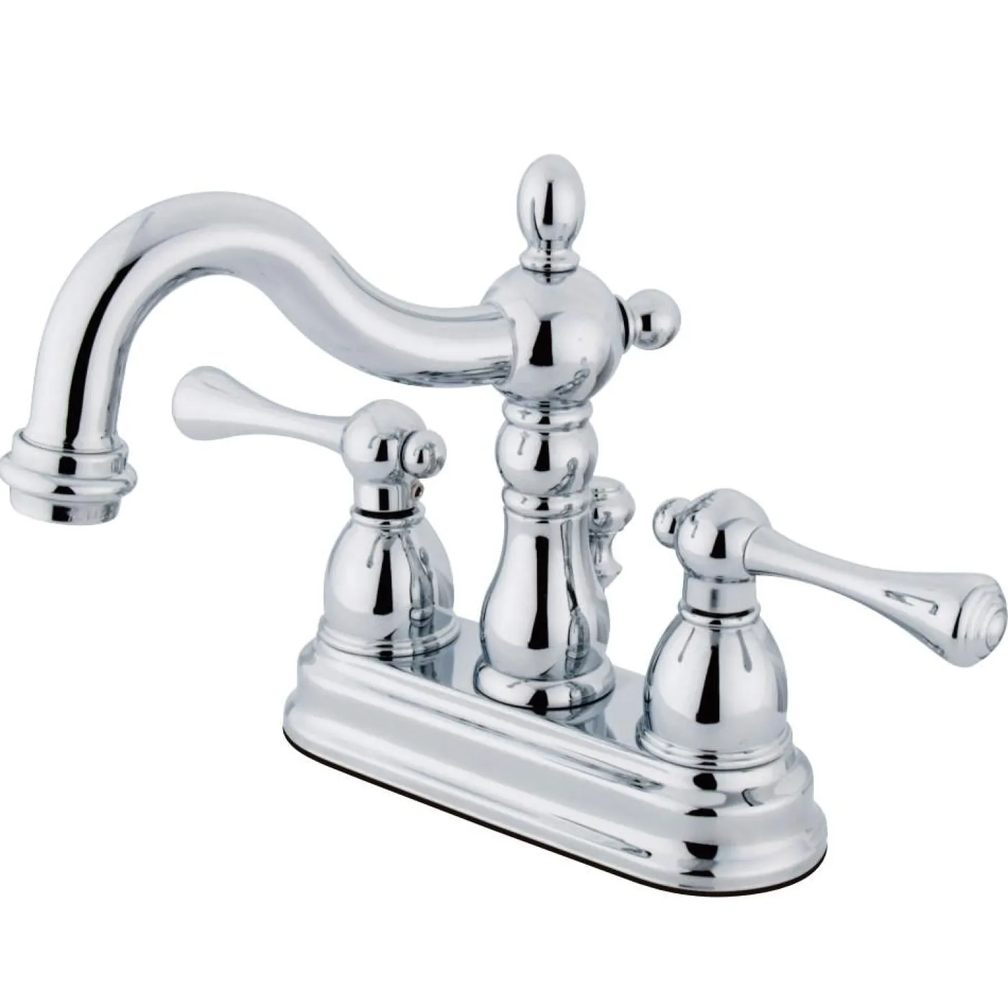 Kingston Brass Heritage 4-Inch Centerset Bathroom Faucet with Brass Pop-Up Drain