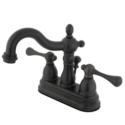 Kingston Brass Heritage 4-Inch Centerset Bathroom Faucet with Brass Pop-Up Drain
