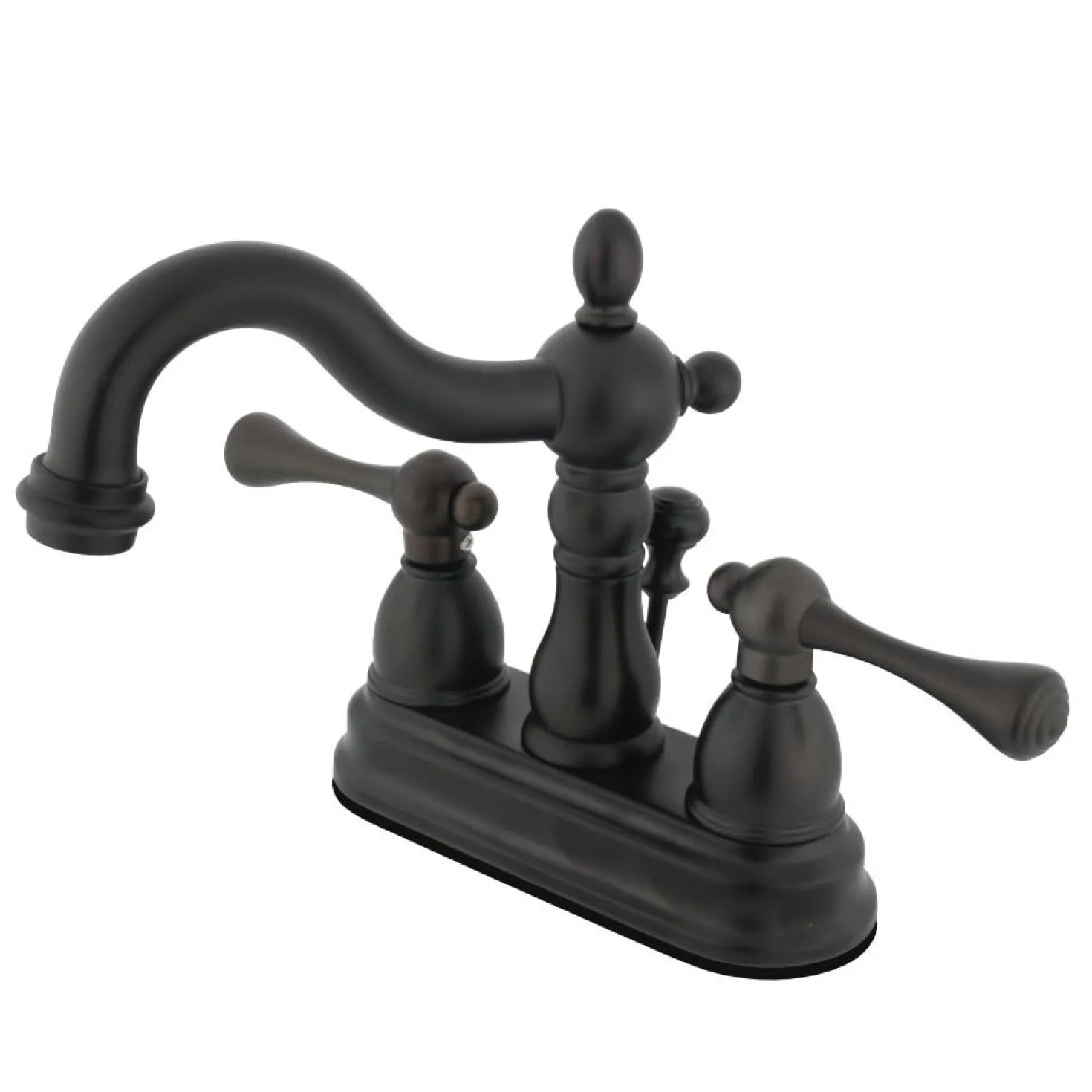 Kingston Brass Heritage 4-Inch Centerset Bathroom Faucet with Brass Pop-Up Drain