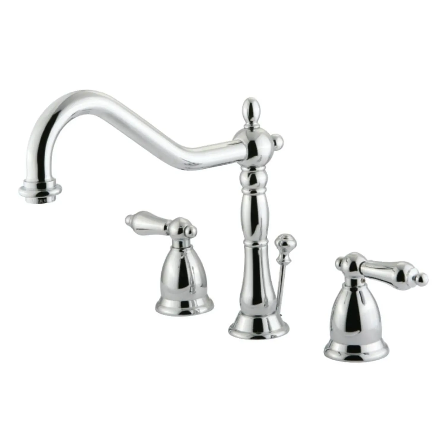 Kingston Brass Heritage 8-Inch Widespread Bathroom Faucet with Brass Pop-Up