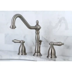 Kingston Brass Heritage 8-Inch Widespread Bathroom Faucet with Brass Pop-Up