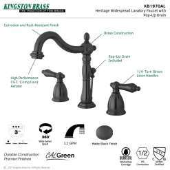 Kingston Brass Heritage 8-Inch Widespread Bathroom Faucet