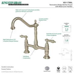 Kingston Brass Heritage Kitchen Bridge Faucet