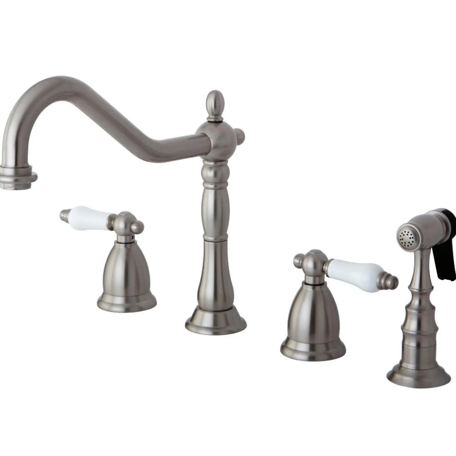 Kingston Brass Heritage Lever-Handle Widespread Kitchen Faucet