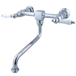 Kingston Brass Heritage Lever Handle Wall Mount Bathroom Faucet