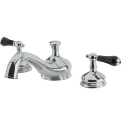 Kingston Brass Heritage Onyx Roman Tub Filler with Black Porcelain Lever Handle