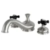 Kingston Brass Heritage Onyx Roman Tub Filler with Black Porcelain Cross Handle