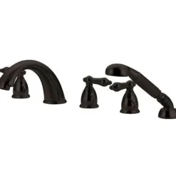 Kingston Brass Heritage 5 Piece Roman Tub Filler with Hand Shower