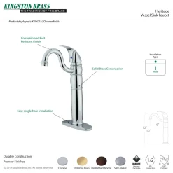 Kingston Brass Heritage Single Handle Vessel Sink Faucet