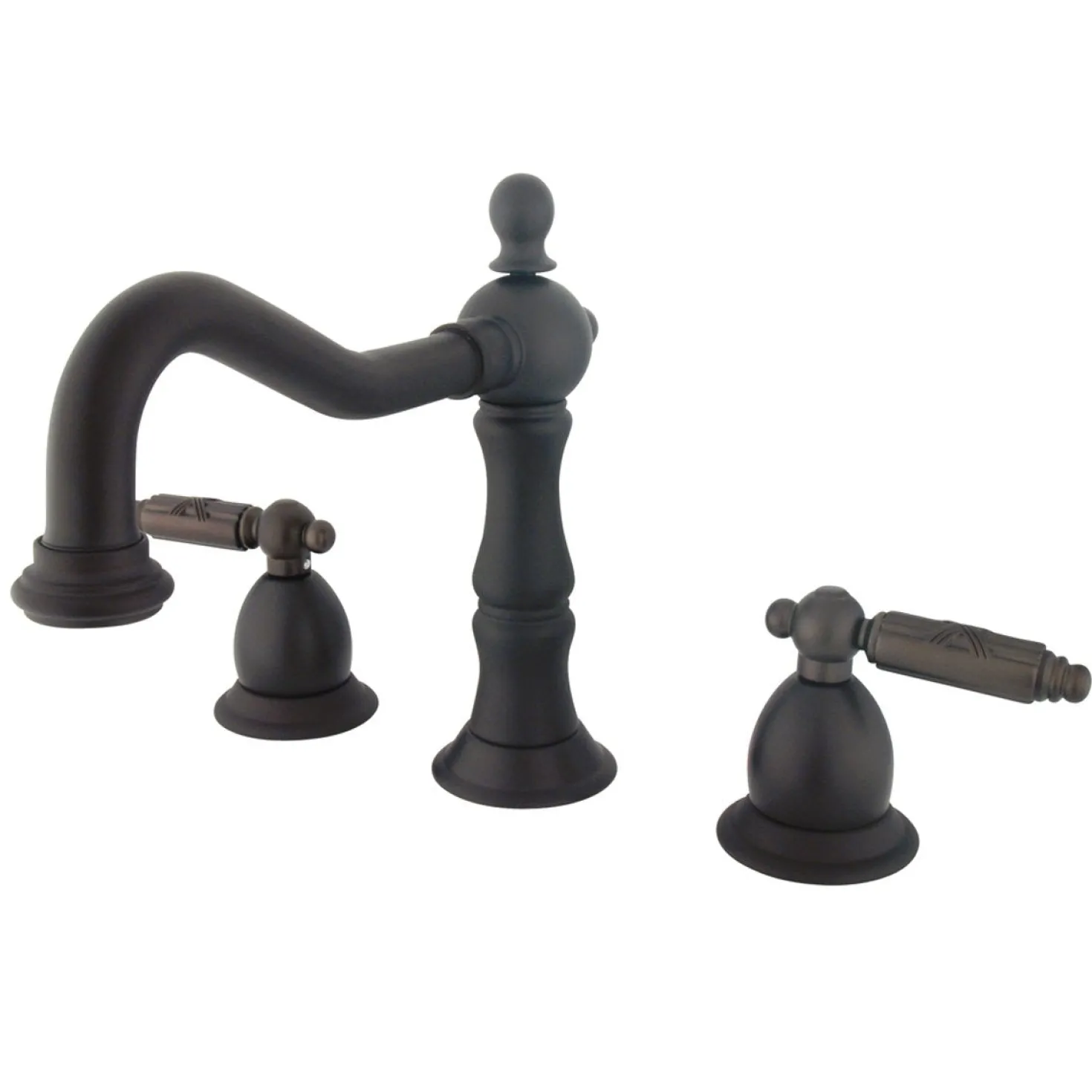 Kingston Brass Heritage Two Handle Three Hole 8" to 14" Widespread Lavatory Faucet with Brass Pop-up