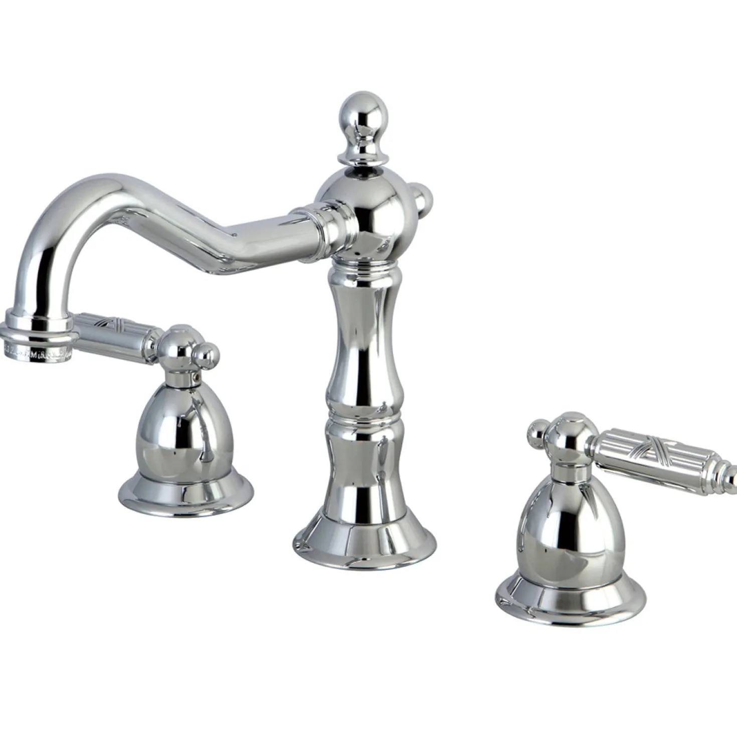 Kingston Brass Heritage Two Handle Three Hole 8" to 14" Widespread Lavatory Faucet with Brass Pop-up