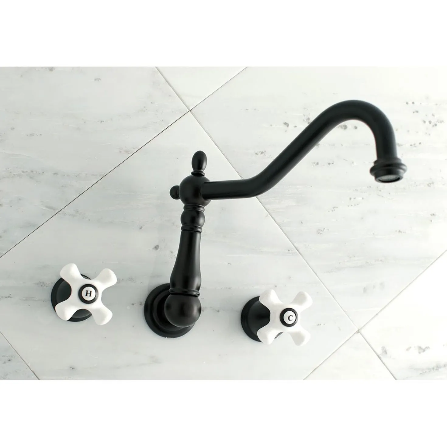 Kingston Brass Heritage Two Handles Wall Mount Tub Filler