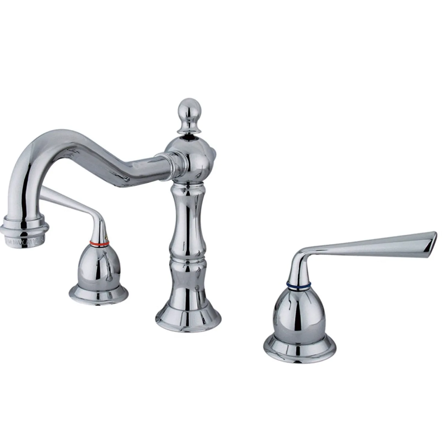 Kingston Brass Heritage Two Handle 8" to 14" Widespread Three Hole Lavatory Faucet with Brass Pop-up