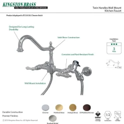 Kingston Brass Heritage Two-Handle Wall Mount Tub Filler