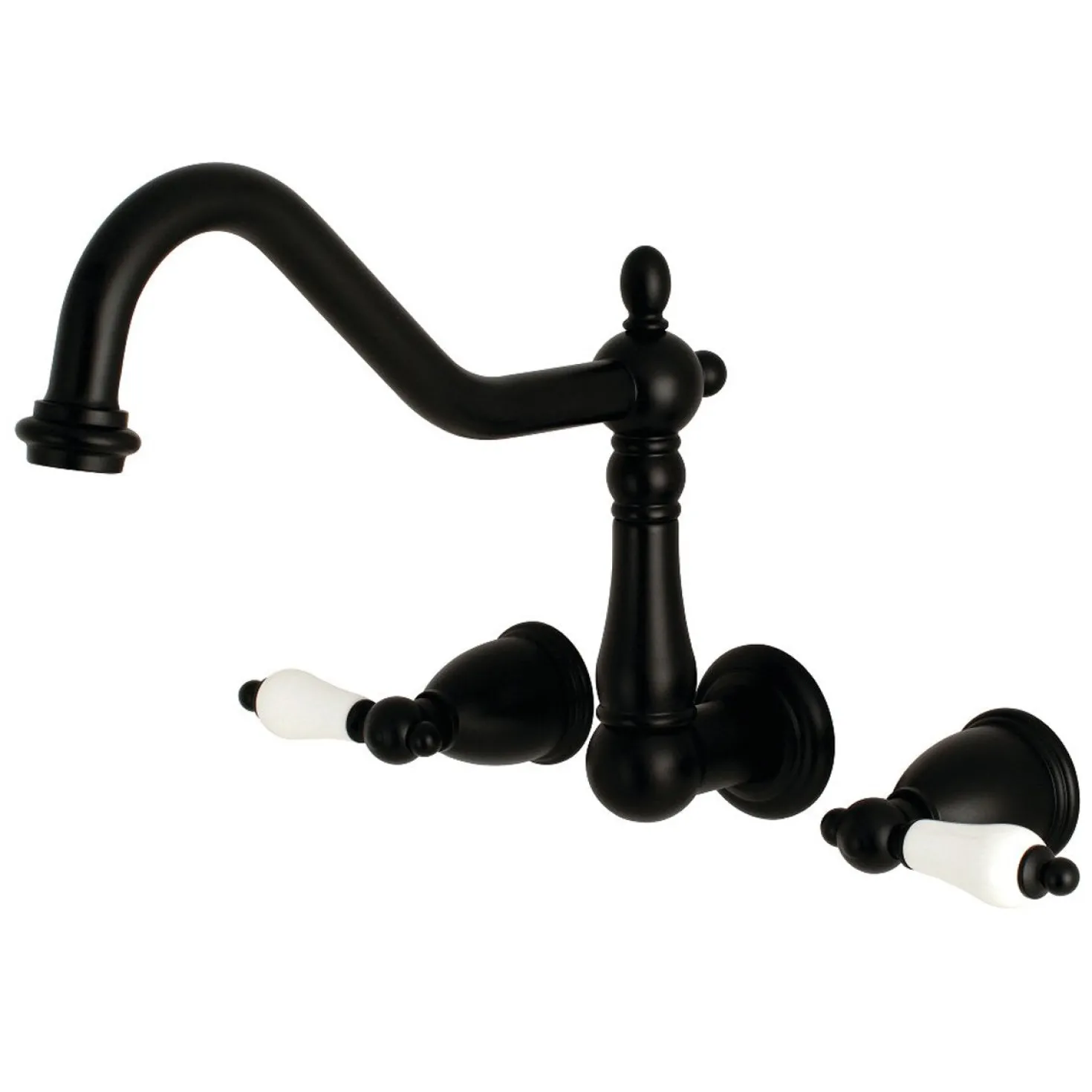 Kingston Brass Heritage Two-Handle Wall Mount Tub Filler