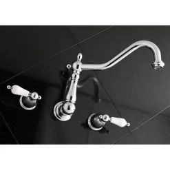 Kingston Brass Heritage Two-Handle Wall Mount Tub Filler