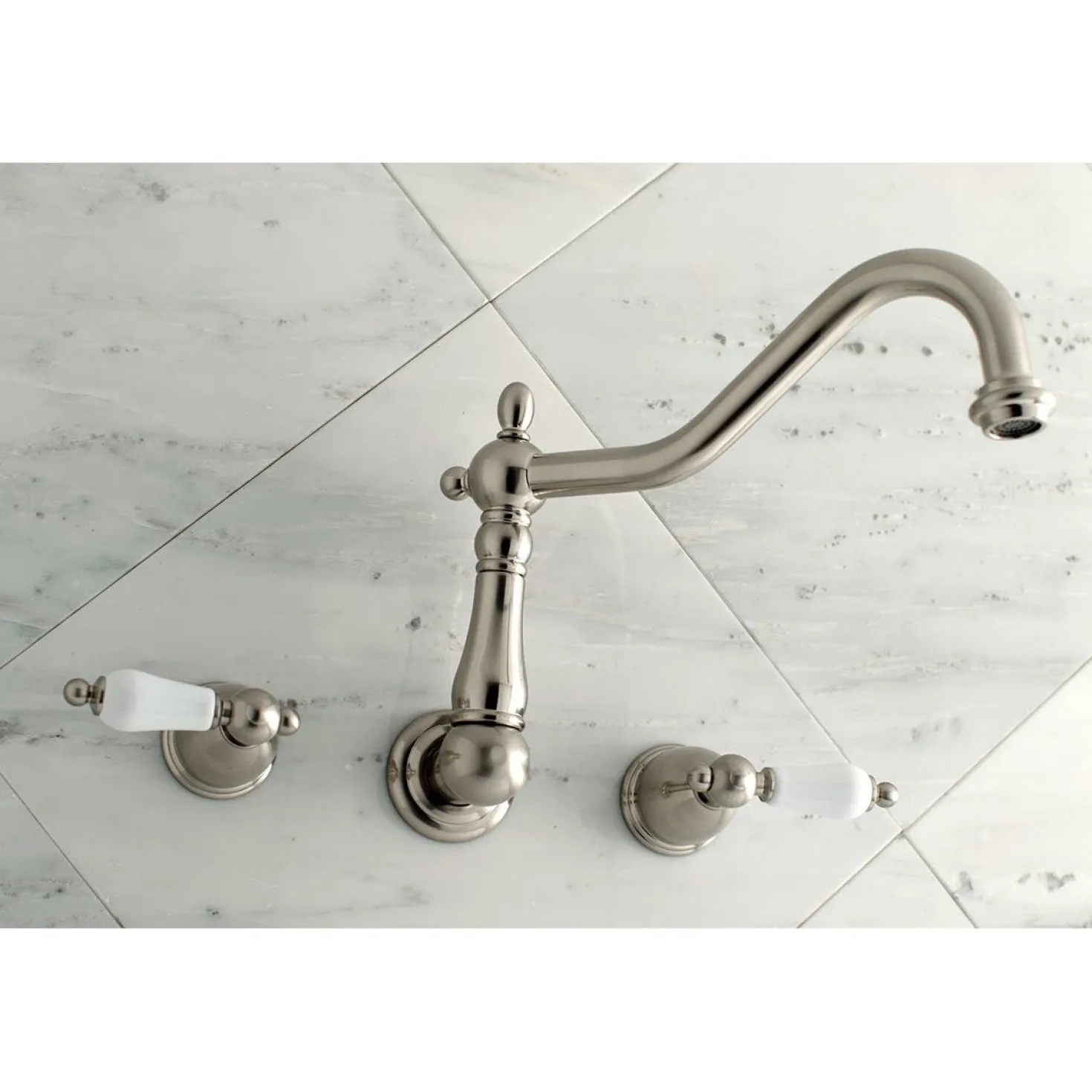 Kingston Brass Heritage Two-Handle Wall Mount Tub Filler