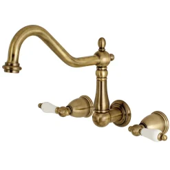 Kingston Brass Heritage Two-Handle Wall Mount Tub Filler