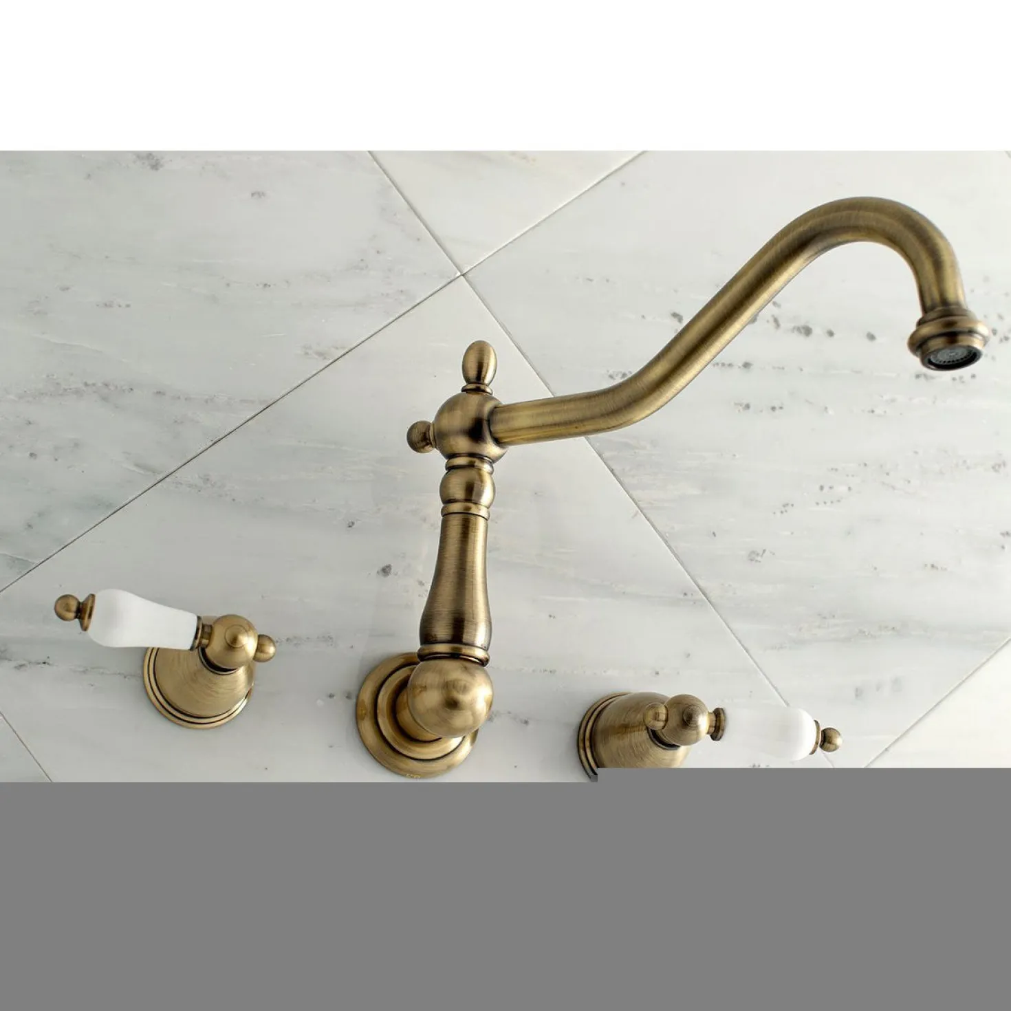 Kingston Brass Heritage Two-Handle Wall Mount Tub Filler