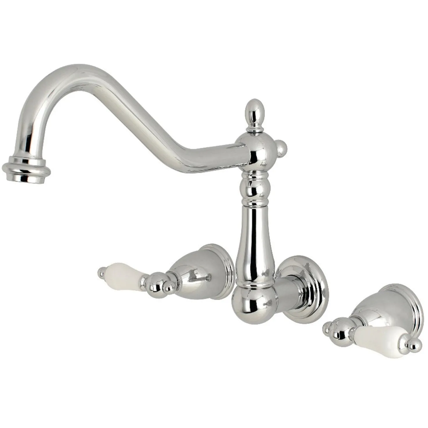 Kingston Brass Heritage Two-Handle Wall Mount Tub Filler