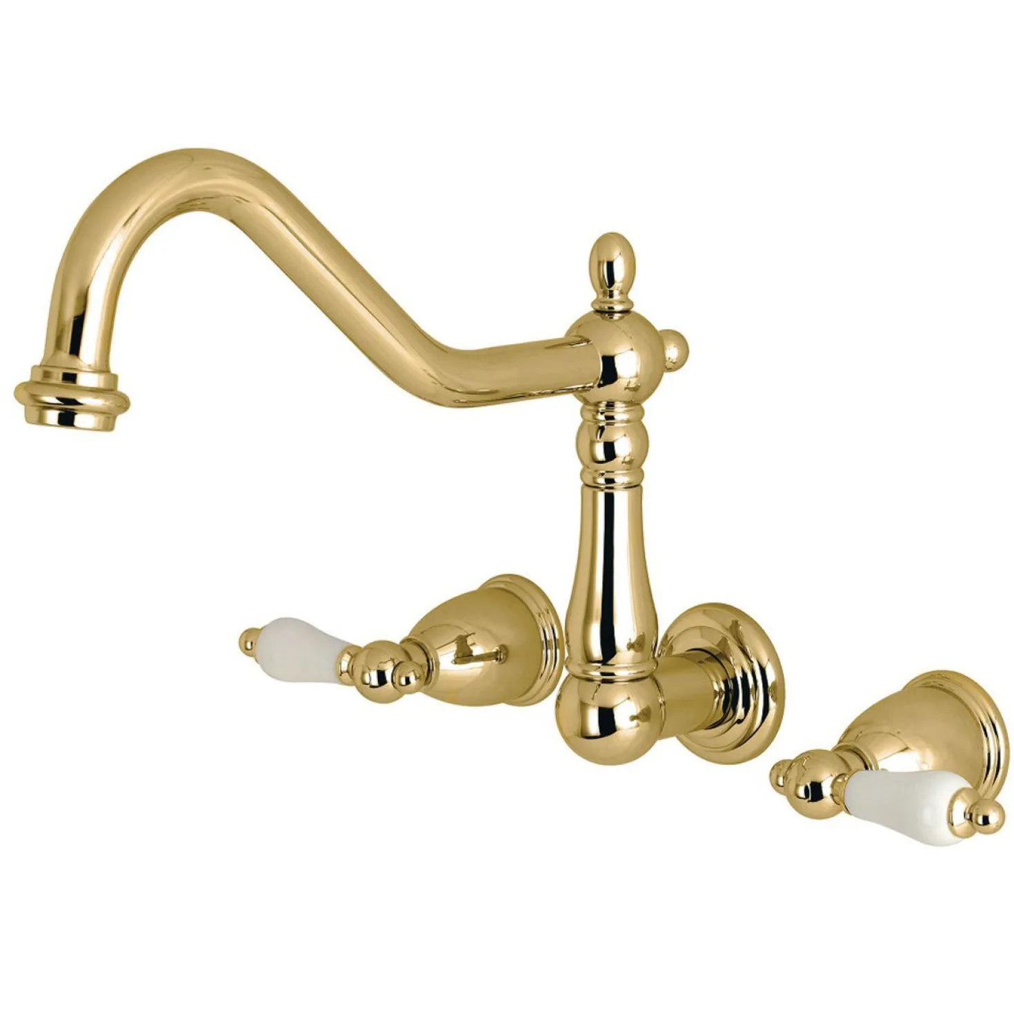 Kingston Brass Heritage Two-Handle Wall Mount Tub Filler