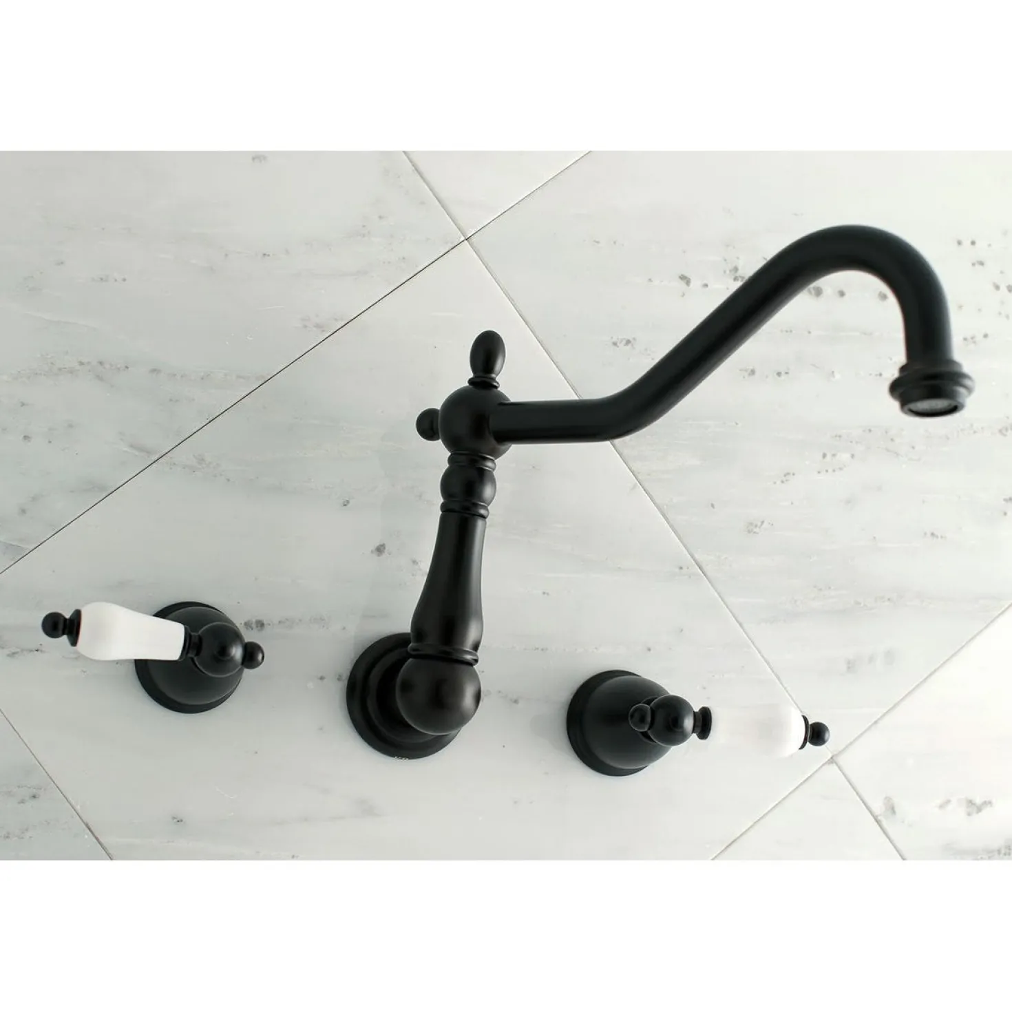 Kingston Brass Heritage Two-Handle Wall Mount Tub Filler