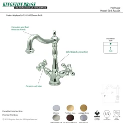 Kingston Brass Heritage Vessel Sink 2-Handle Faucet