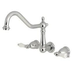 Kingston Brass Heritage Wall Mount 2-Handle Kitchen Faucet