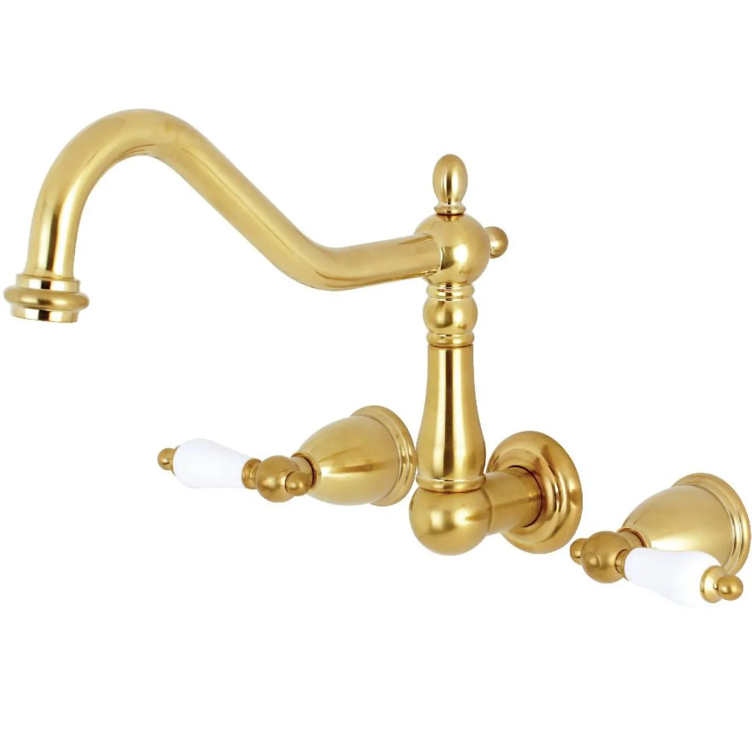 Kingston Brass Heritage Wall Mount 2-Handle Kitchen Faucet
