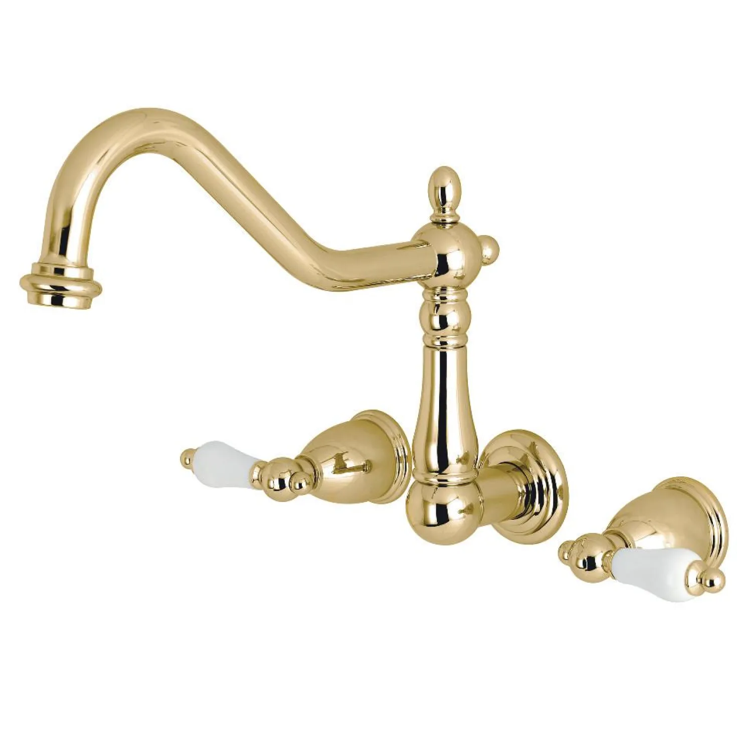 Kingston Brass Heritage Wall Mount 2-Handle Kitchen Faucet