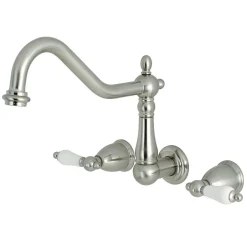 Kingston Brass Heritage Wall Mount 2-Handle Kitchen Faucet