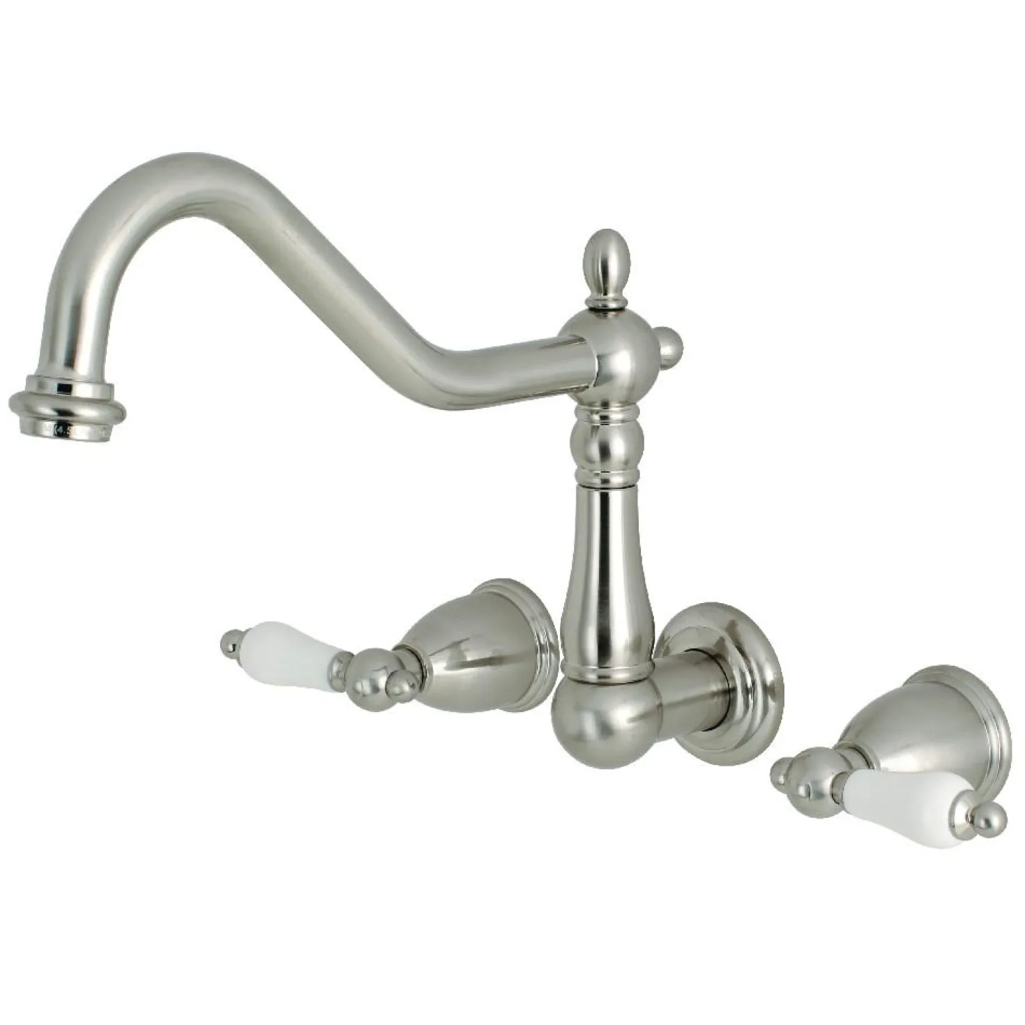 Kingston Brass Heritage Wall Mount 2-Handle Kitchen Faucet