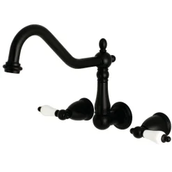 Kingston Brass Heritage Wall Mount 2-Handle Kitchen Faucet