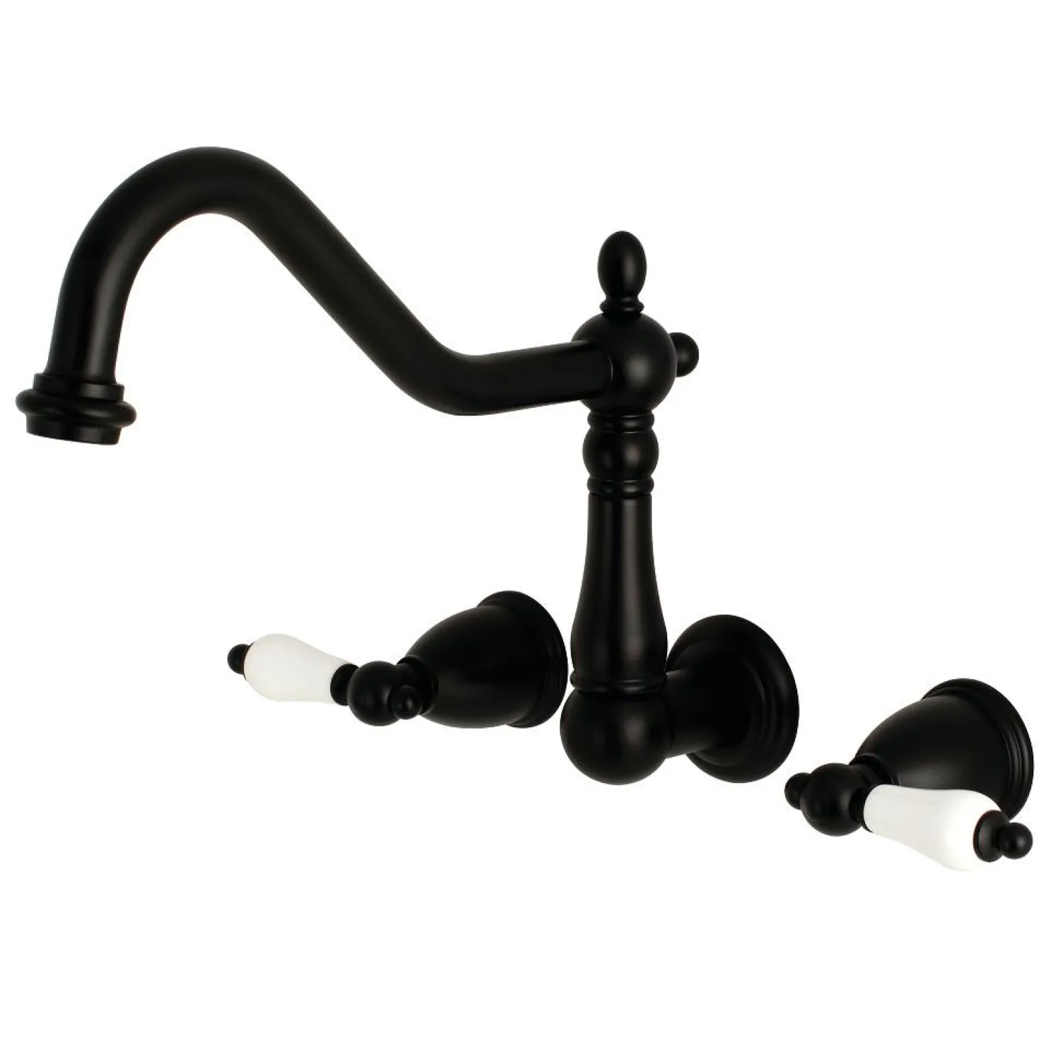 Kingston Brass Heritage Wall Mount 2-Handle Kitchen Faucet