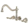 Kingston Brass Heritage Wall Mount 3-Hole Kitchen Faucet